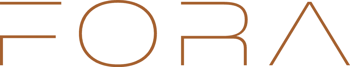 FORA company logo in brown and black.
